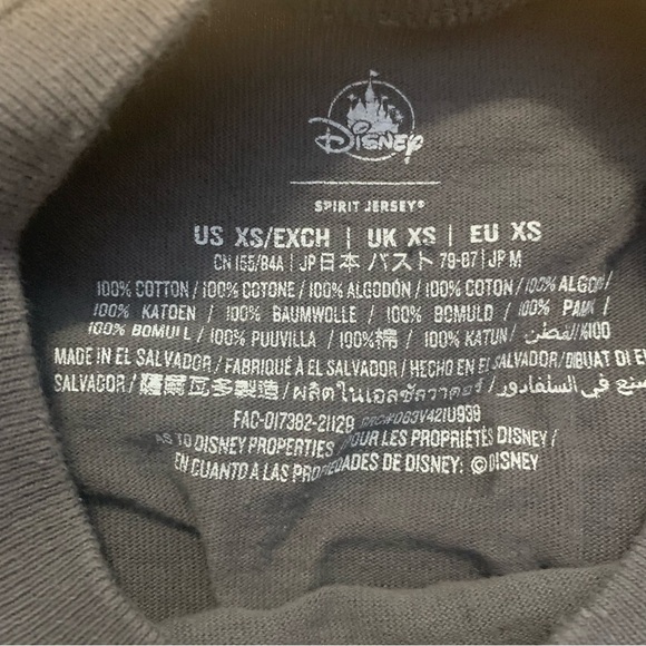 Disney Spirit Jersey Womens Size Extra Small (XS) Black Gray Mickey Mouse Flaw - Picture 5 of 9